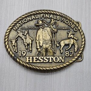 Hesston 1982 National Finals Rodeo Belt Buckle All Around Cowboy Eighth Edition
